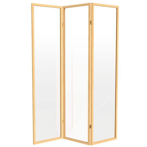 6 ft. Tall Clear Plastic Partition Natural 3 Panel