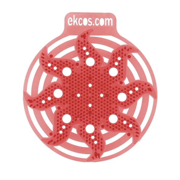 EKCOS INNOVATIONS Melon Fragrance Anti-Splash Red Urinal Screen (10 per Box)