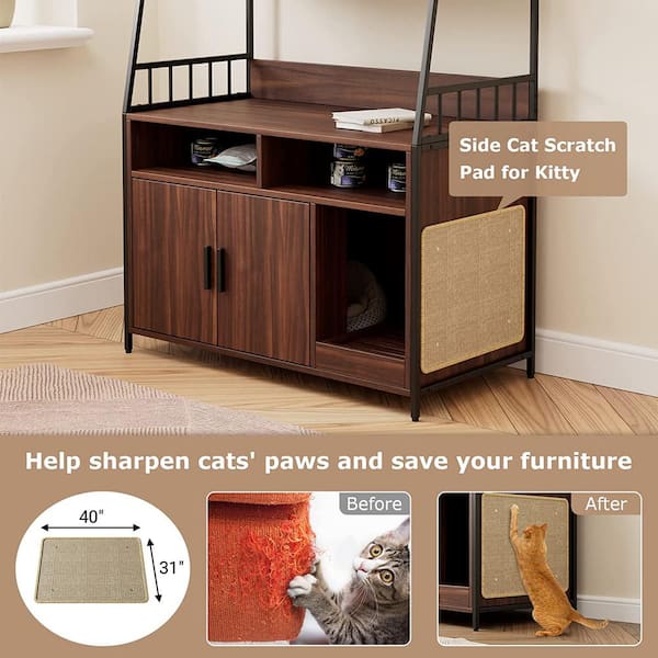 SUNGIFT Litter Box Enclosure, Cat Litter Box Furniture Hidden