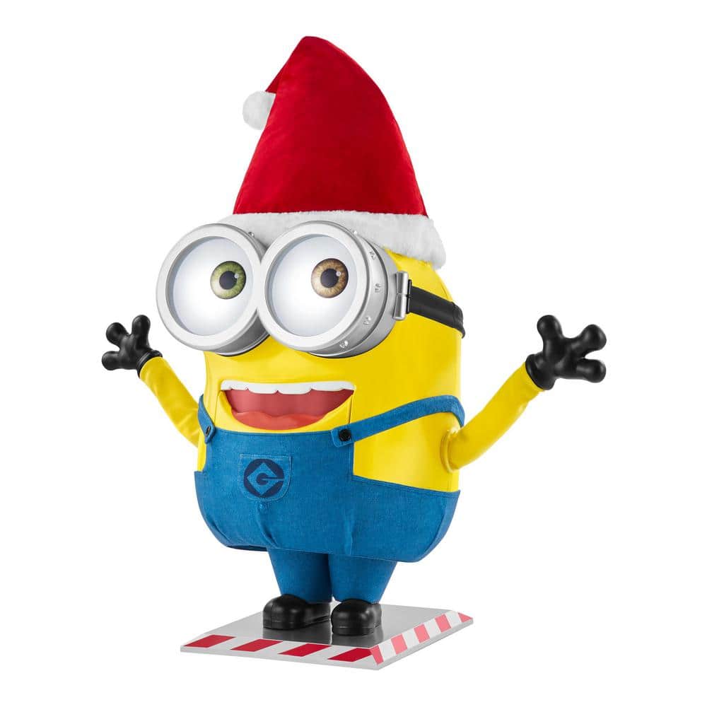 3.5 ft. Animated LED Minion with Santa Hat