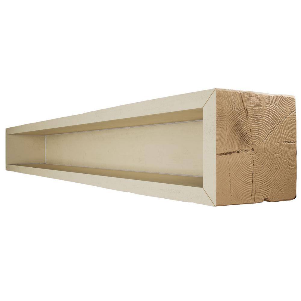 Hand Hewn Dark Brown Faux Wood Ceiling Beam, 4" x 4" x 8'