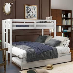 White Twin Pull-Out Bunk Bed with Trundle