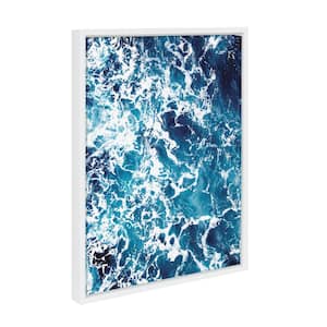 24 in. x 18 in. "Waves Texture" by Tai Prints Framed Canvas Wall Art