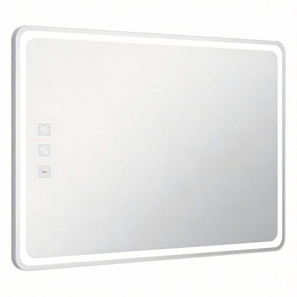 40.00 in. W x 32.00 in. H Framed LED Wall Mounted Bathroom Vanity Mirror with Anti-Fog in Silver price history on PriceWatchPro