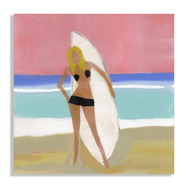 Melissa Van Hise Surfer Girl I by Kate Mancini Unframed Canvas Art Print 24 in. x 24 in.
