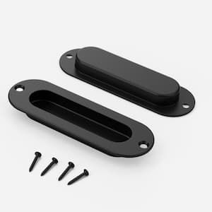 4-3/4 in. L Black Recessed Sliding Door Pull Handles Closet Door Finger Flush Pull