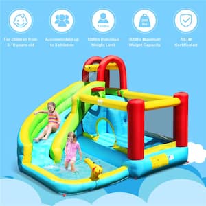 Inflatable Kids Water Slide Jumper Bounce House Splash Water Pool with 550W Blower