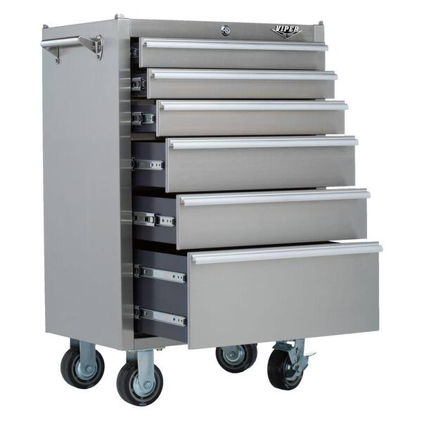 Viper Tool Storage 26 in. 6-Drawer Cabinet with 304 Stainless Steel