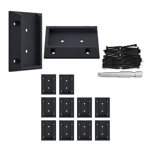 Afoxsos 12-Piece Nylon Fiberglass Deck Railing Brackets Connectors Kit for 2 x 4 Wood Posts with 76 Screws Weather Resistant