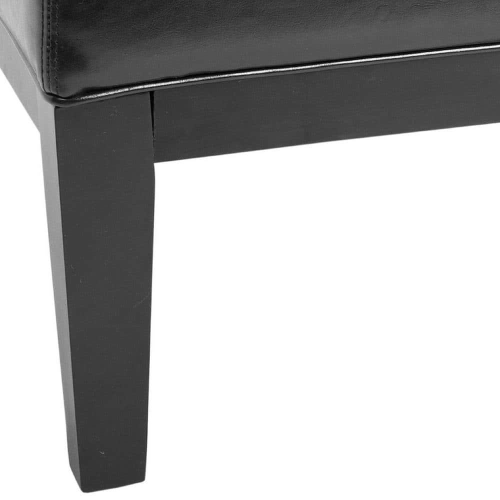Elegante 48" Transitional Black Tufted Cocktail Ottoman