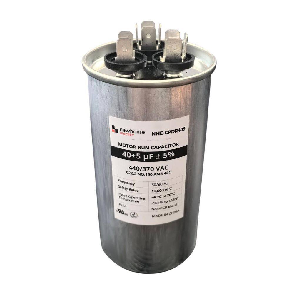 Dual Run Capacitor 40/5 MFD 440/370 VAC for Air Conditioner and Heat Pump Systems, Round, Metal price history on PriceWatchPro