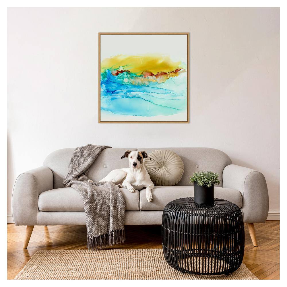 Sky Alive Abstract Canvas Print with Sylvie Maple Frame