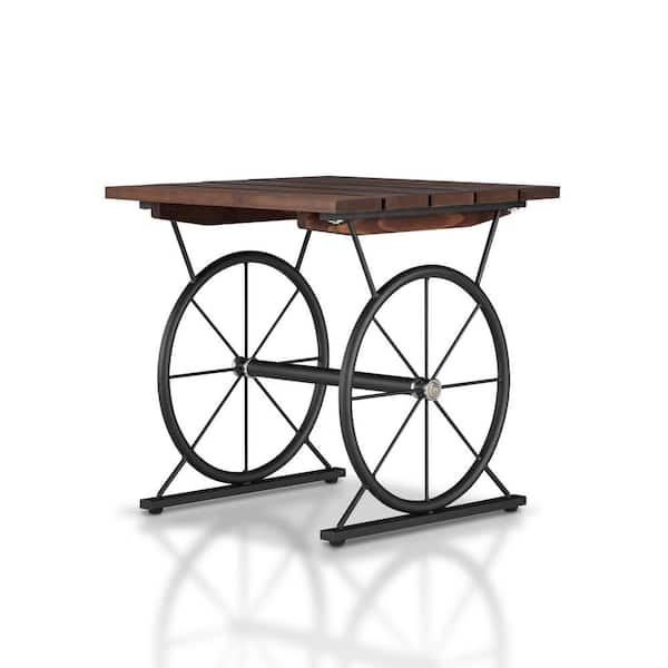 Furniture of America Krauss Toasted Barnwood Panel End Table