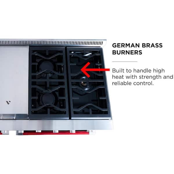 VEZENI Randolph Pro 48 in. 5-Burner Natural Gas Double Oven Range