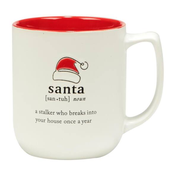 Certified International Christmas Fun Red Sayings 18 oz. Assorted Colors  Stoneware Mug (Set of 6) 36956SET6