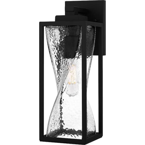 Quoizel Zarah 14.25 in. Matte Black Outdoor Hardwired Wall Lantern Sconce