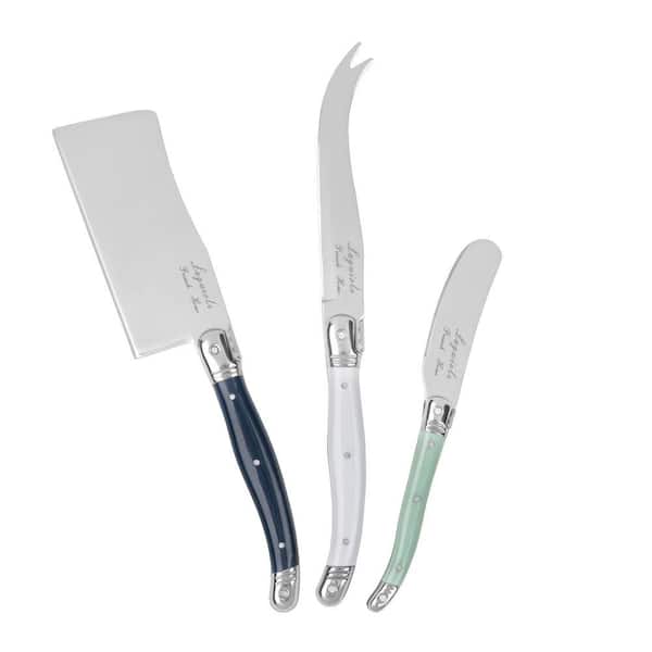 Laguiole 3-Piece Cheese Knife and Spreaders Set with Sea Salt Handles