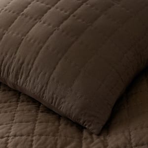 Legends Hotel Box Stitch Quilted Linen Geometric Cotton Sham