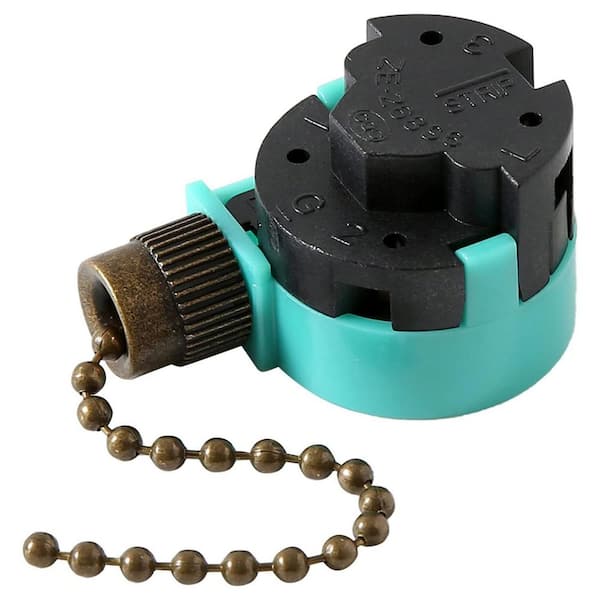 Ceiling Fan Switch 3 Speed 4 Wire Bronze Replacement ZE-268S6 Pull Chain for Light Fans Lamps Wall Lights 1 Pack