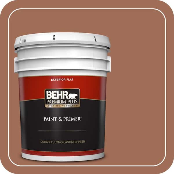 BEHR PREMIUM PLUS 5 gal. #230F-6 Earth Tone Flat Exterior Paint & Primer