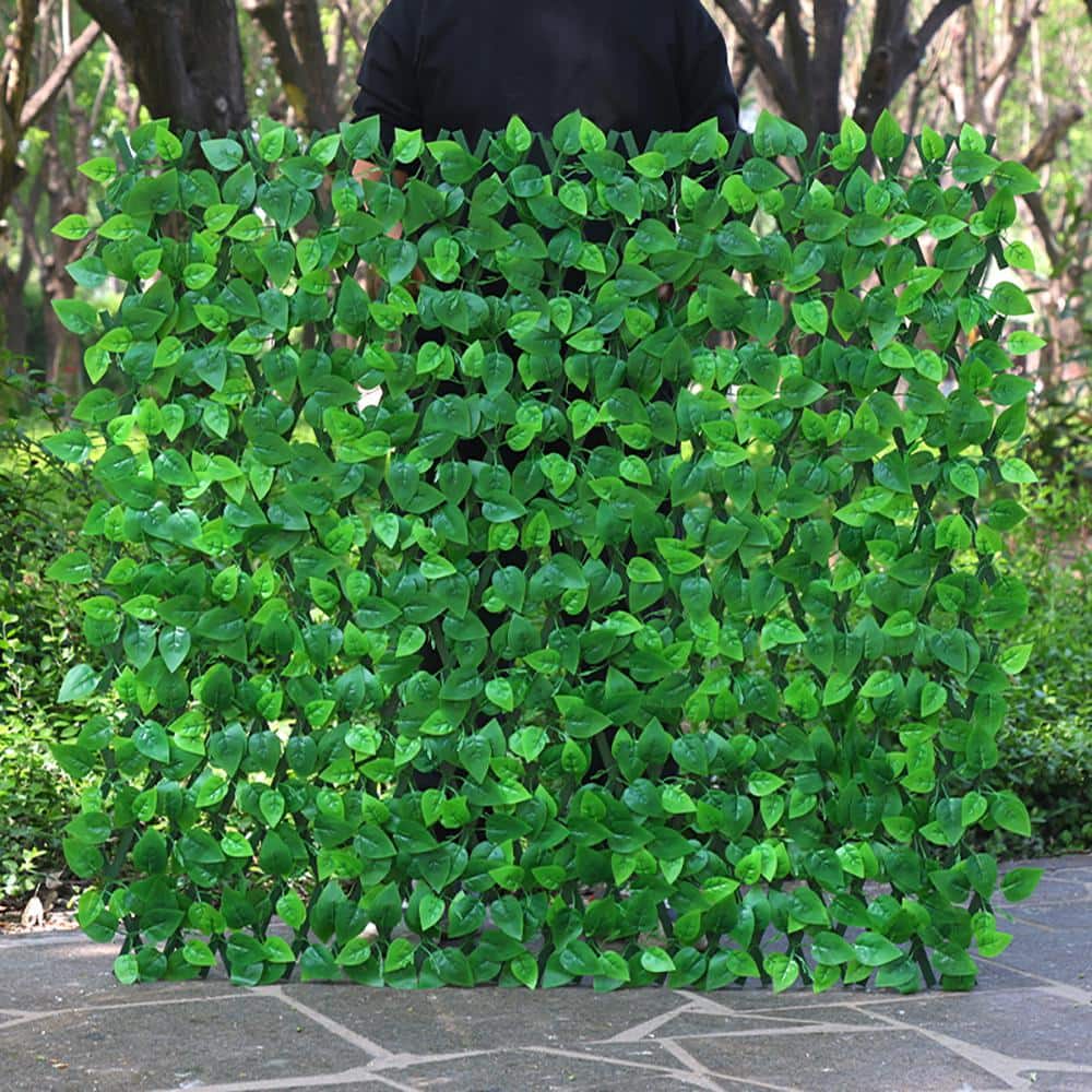 130 x 11.8 in. Expandable Plastic Garden Fence Artificial Leaves Privacy Screen Panel for Balcony Patio, Green Leaves price history on PriceWatchPro