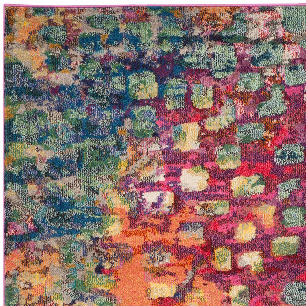 Boho-Chic Pink Multi 9' Square Synthetic Area Rug