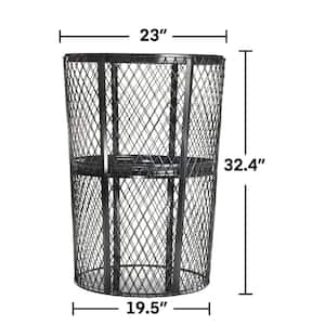 48 Gal. Black Steel Mesh Open Top Outdoor Commercial Trash Can (2-Pack)