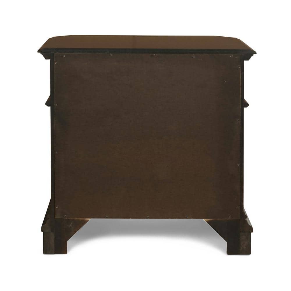 Emilie Tudor Brown Solid Wood Traditional 3-Drawer Nightstand