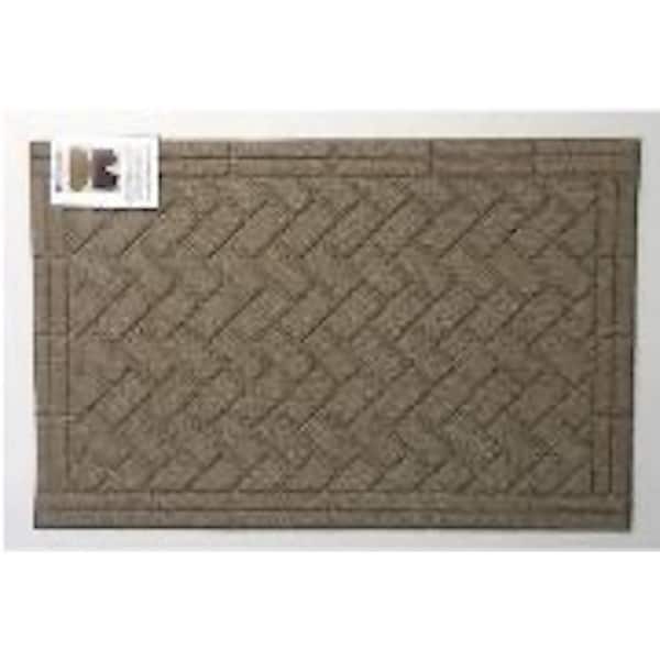 Unbranded Brick Taupe 2 ft x 3 ft synthetic fibers Door Mat area rug