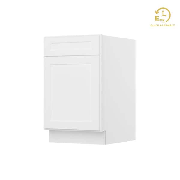 RoomyLife Easy-DIY 21 in. W x 24 in. D x 34.5 in. H Ready to Assemble Drawer Base Kitchen Cabinet in Shaker White with 1-Door