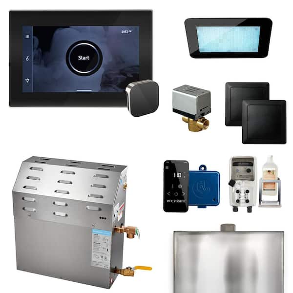 Mr. Steam Super (XDream) 10 kW (10000 W) Steam Shower Generator Package with iSteamX Control in Black Polished Nickel