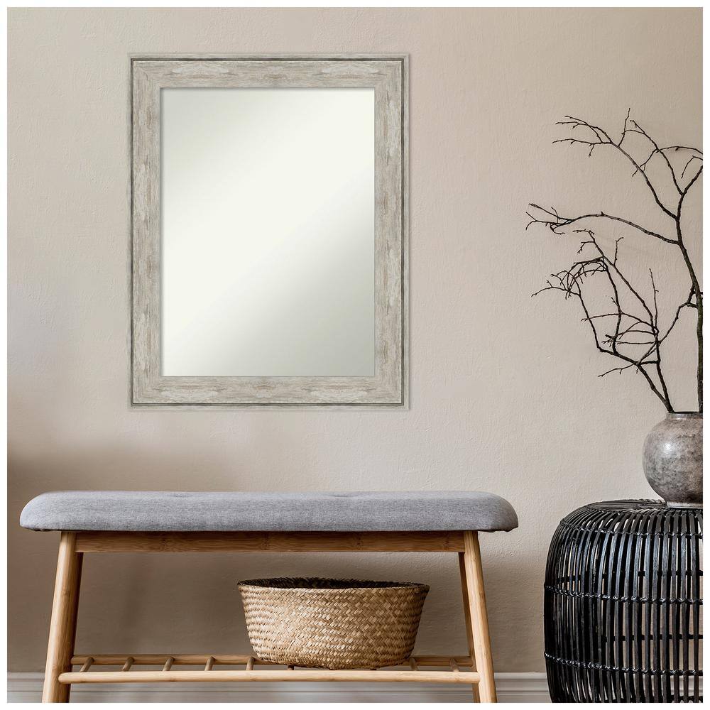 Crackled Metallic Silver Rectangular Bathroom Vanity Mirror