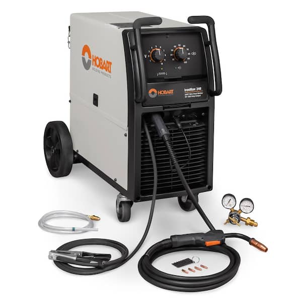 HOBART Ironman 240 MIG and Flux Core Welder, 240 VAC Input, w/Spool Gun included for Aluminum Welding Includes Regulator/Hose
