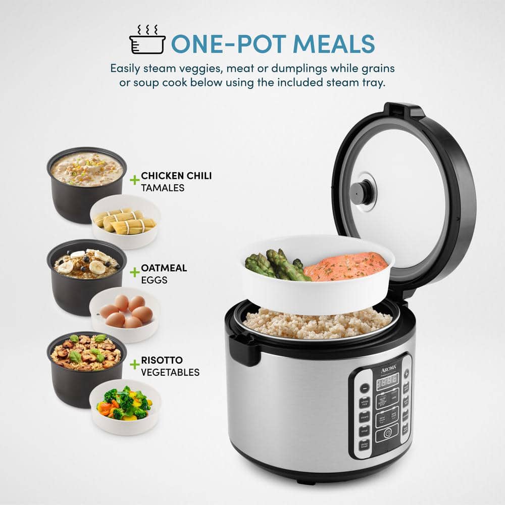 20-Cup Stainless Steel Digital Rice Cooker and Steamer