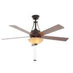 Hampton Bay Valle Paraiso 52 in. Indoor Oil-Rubbed Bronze Ceiling Fan ...