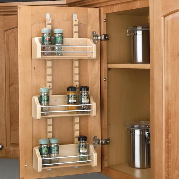 Medium Adjustable 3-Shelf Cabinet Door Mount Spice Rack