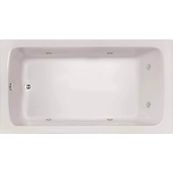 Hydro Systems Melissa 66 in. Acrylic Rectangular Drop-in Combination Bathtub with Reversible Drain in White