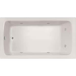 Melissa 66 in. Acrylic Rectangular Drop-In Air Bathtub with Reversible Drain in White