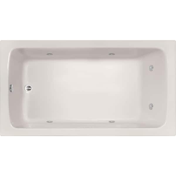 Hydro Systems Melissa 66 in. Acrylic Rectangular Drop-In Air Bathtub with Reversible Drain in White