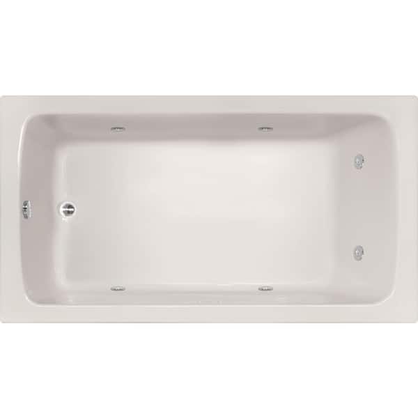 Hydro Systems Melissa 66 in. W.  x 36 in. Acrylic Rectangular Drop-In Whirlpool Bathtub with Reversible Drain in White