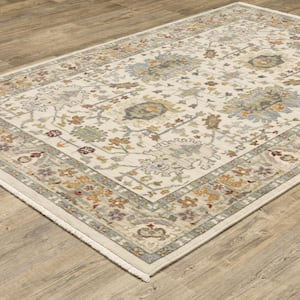 Lavista Ivory/Multi-Colored 10 ft. x 13 ft. Traditional Oriental Persian Wool/Nylon Blend Indoor Area Rug
