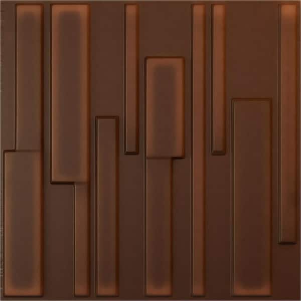 Ekena Millwork 19 5/8 in. x 19 5/8 in. Wigan EnduraWall Decorative 3D Wall Panel, Aged Metallic Rust (12-Pack for 32.04 Sq. Ft.)