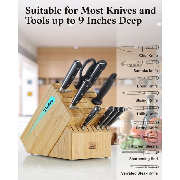 Cooks Standard 25-Knife Universal Bamboo Knife Block 02665 - The