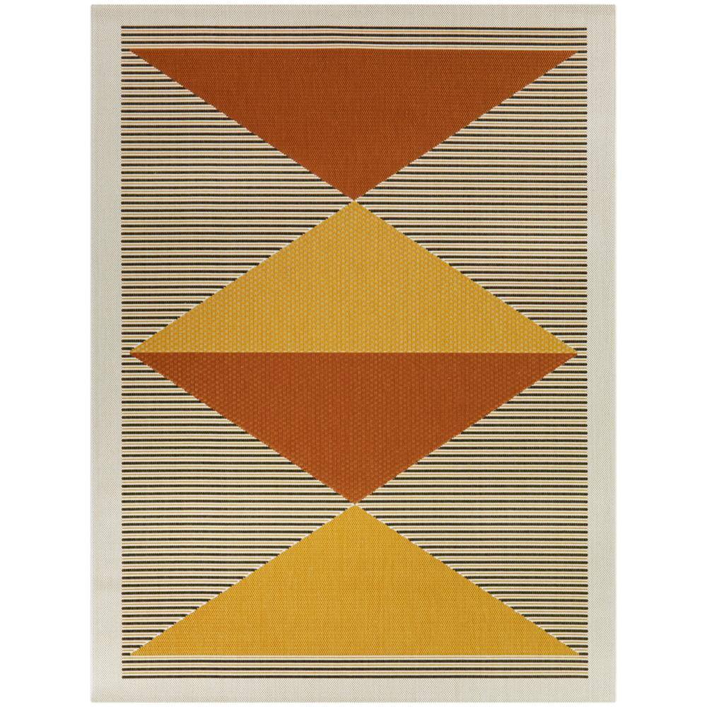Helidon Orange 5 ft. 3 in. x 7 ft. Geometric Indoor/Outdoor Area Rug