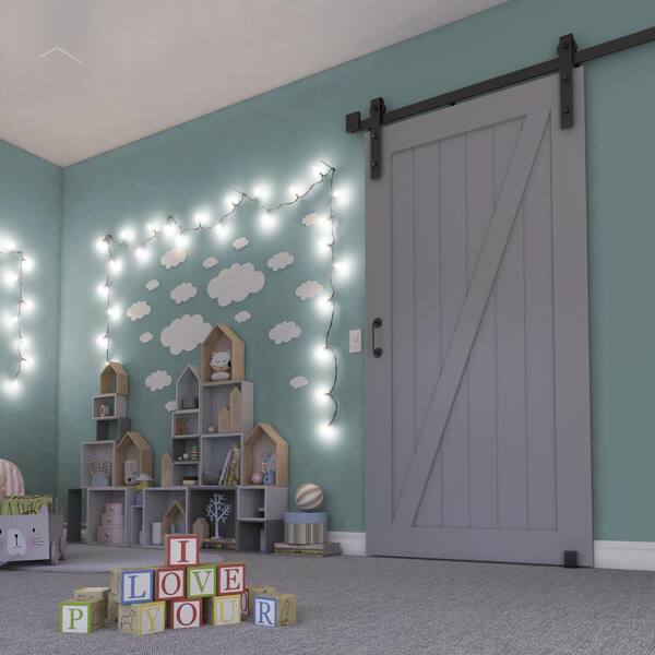36 in. x 84 in. Z-Shape Solid Core Grey Finished Interior Barn Door Slab
