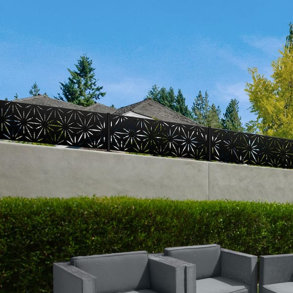18 in. Galvanized Black Steel Decorative Screen Panel Wall Extension Post