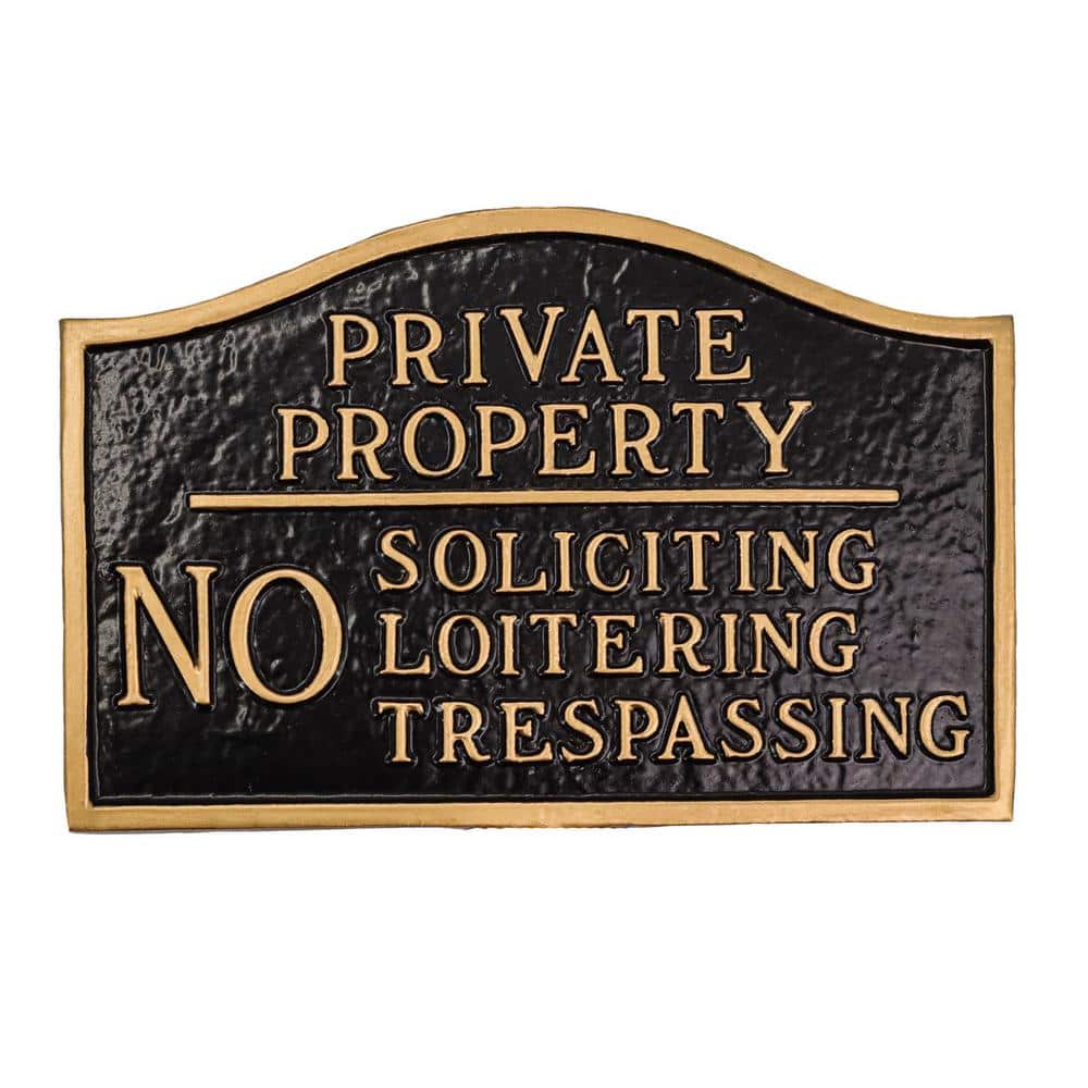 Private Property, No Soliciting, No Loitering Small Statement Plaque - Black/Gold price history on PriceWatchPro