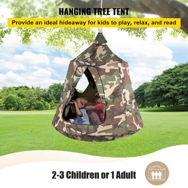 VEVOR Hanging Tree Tent Max. 440 lb. Tree Tent Swing with Rainbow Ceiling Hammock Tent, Camouflage ZPETQQMC000000001V0 - The Home Depot