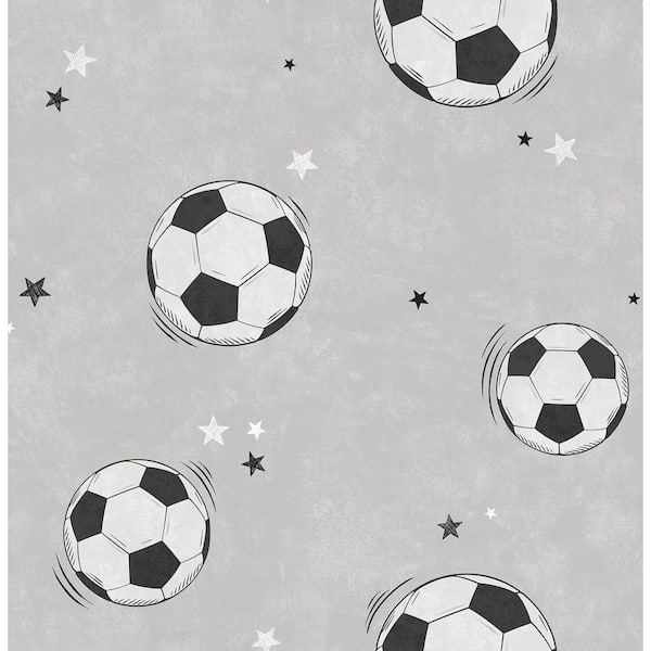 Footballs Grey Soccer Wallpaper Sample