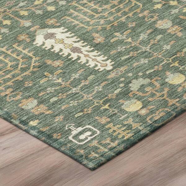 Chantille Machine Washable Indoor/Outdoor Abstract ACN3118 Basil 2 ft. x 7 ft. Runner Rug